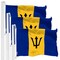 G128 3 Pack: Barbados Barbadian Flag | 3x5 Ft | LiteWeave Pro Series Printed 150D Polyester | Country Flag, Indoor/Outdoor, Vibrant Colors, Brass Grommets, Thicker and More Durable Than 100D 75D Polyester
